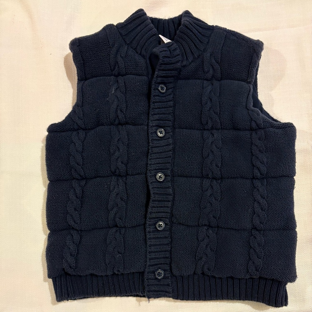 Janie and Jack Navy Knit Vest